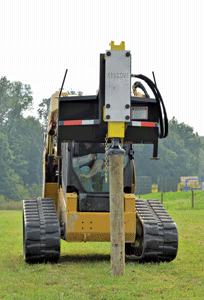 gas powered post driver for cedar panel fence